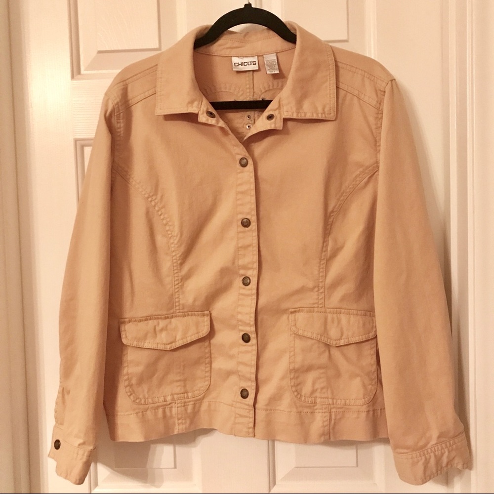 5/$20 Chico's jacket embroidered design in back